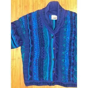 Aklanda Womens L Australia Coogi Style Pure New Wool Cardigan Button Up Sweater
